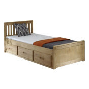 Mission Storage Bed with Drawers - Wax
