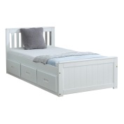 Mission Storage Bed with Drawers - White